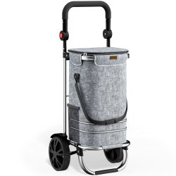 Einkaufstrolley Grau Alu 56L 31x24x54cm