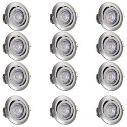 LED Einbauleuchte Krog 12er-Set Nickel