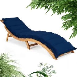 Casaria®, Faltbare Gartenliege Akazie FSC®-zertifiziert inkl Auflage Blau