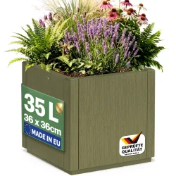 Blumentopf Ethica Olivgrün Kunststoff 36x36x35cm