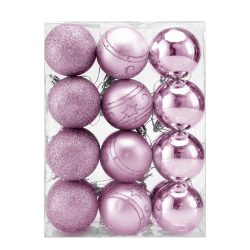 Weihnachtskugeln Pink/Rosa 24 tlg in matt glänzend & glitzernd