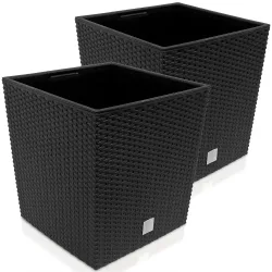 Blumentopf Rato Low 2er-Set Anthrazit 39x39x40,5cm