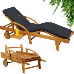 Gartenliege Tami Sun® Akazie inkl Auflage Anthrazit