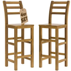 Barhocker 4er-Set Akazienholz
