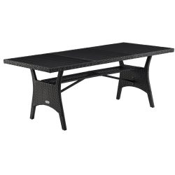 Polyrattan Gartentisch Takeo Schwarz 190x90x75cm WPC