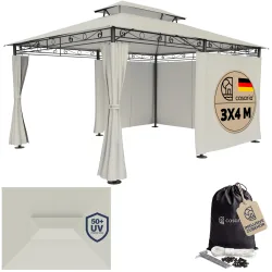 Pavillon Topas Creme 3x4m UV-Schutz 50+