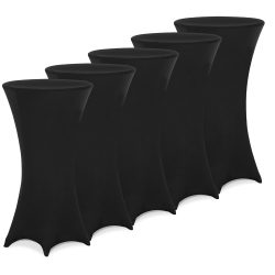 Stehtischhusse 5er-Set Schwarz Ø80 cm
