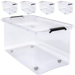 Aufbewahrungsbox 4er-Set Transparent 60x40x35cm 60L stapelbar