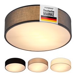 Deckenlampe Grau Stoff Ø30cm