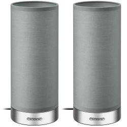 Tischlampe Jasmin 2er-Set Grau dimmbar