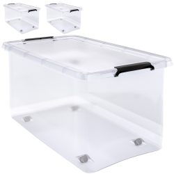 Aufbewahrungsbox 2er-Set Transparent 60x40x35cm 60L stapelbar
