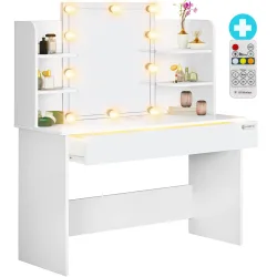 Schminktisch Lucia Weiß 140x110x40cm mit LED