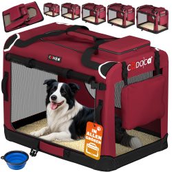 Hundebox faltbar XL 82x58x58cm Dunkelrot
