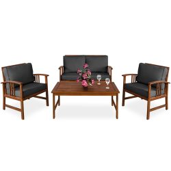 Garten-Sitzgruppe Atlas 4-tlg Anthrazit Akazienholz FSC®-zertifiziert