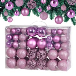 Weihnachtskugeln Rosa 100-tlg in matt, glänzend & glitzernd