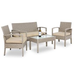 Polyrattan Garten-Sitzgruppe 4-tlg Creme