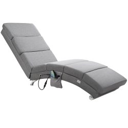 Relaxliege London Grau mit Massage- & Heizfunktion