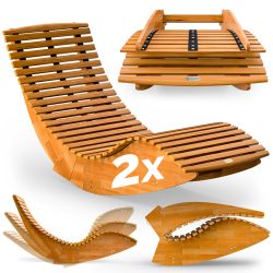 Saunaliege Java 2er-Set klappbar ergonomisch Schaukel fixierbar