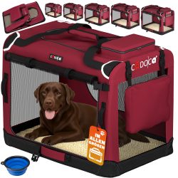 Hundebox faltbar XXL 90x60x66cm Dunkelrot