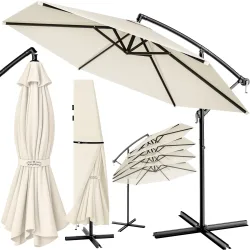 Ampelschirm Creme Ø330cm Alu UV 50+ Kurbel & Fußkreuz