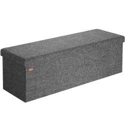 Sitzbank Dunkelgrau 115x38x38cm mit Stauraum faltbar