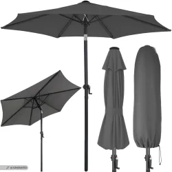Sonnenschirm Fiji Anthrazit Ø200cm UV-Schutz 80+ mit Kurbel