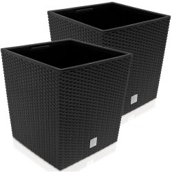 Blumentopf Rato Low 2er-Set Anthrazit 32x32x33cm