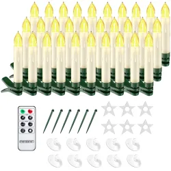 LED Weihnachtsbaumkerzen 30er-Set Warmweiß Fernbedienung