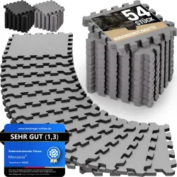 Bodenschutz-/Puzzlematten 54er-Set Grau 264x175x1cm