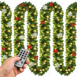 Weihnachtsgirlande 5m geschmückt inkl Fernbedienung