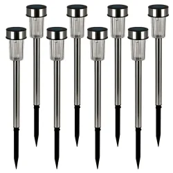 LED Solarleuchte 8er-Set Edelstahl 37cm
