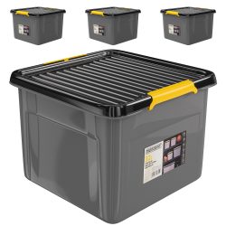 Aufbewahrungsbox 4er-Set Grau/Anthrazit 39x39x26cm stapelbar