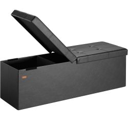 Sitzbank Schwarz 115x38x38cm mit Klappdeckel