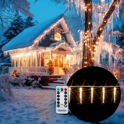 Lichterkette Eiszapfen Warmweiß 13m
