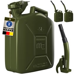 Metallkanister 3er-Set Grün je 5L + Ausgießer