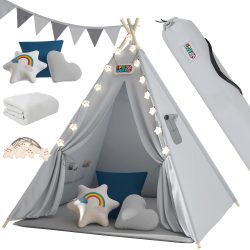 Tipi Spielzelt Grau 160x130x130cm