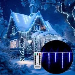 Lichterkette Eiszapfen Blau 10,5m
