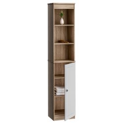 Badezimmerhochschrank Braun/Weiß 170x34x26cm