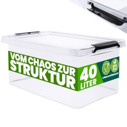 Aufbewahrungsbox 58x39x26cm 40L transparent stapelbar BPA-frei