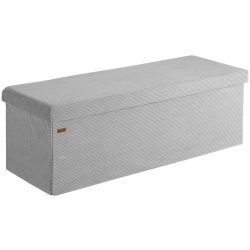 Sitzbank Grau Cord 114x38x38cm MDF faltbar