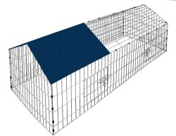 Kaninchen-Freilaufgehege Blau 180x75x75cm Sonnenschutz