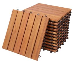 Holzfliese Eukalyptusholz 11er-Set 30x30cm