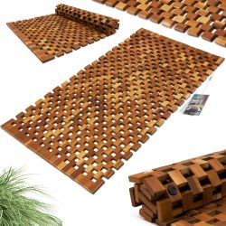 Badvorleger Holz 80x50cm FSC®-zertifiziertes Akazienholz Gummistopper