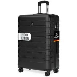 monzana® Hartschalenkoffer New York Schwarz 100L Rollen 360º ABS