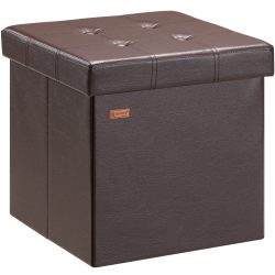 Sitzhocker Braun Kunstleder 38x38x38cm faltbar