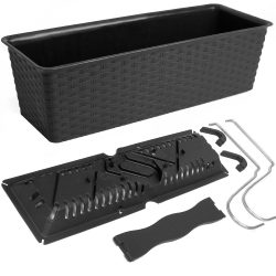 Balkonkasten Ratolla Anthrazit 39x16x14,5cm Bewässerungssystem