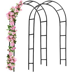 Rosenbogen 2er-Set Schwarz 240x37x140cm