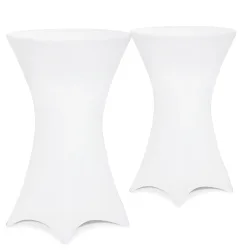 Stehtischhusse 2er-Set Weiß Ø60cm