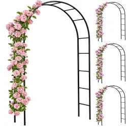 Rosenbogen 4er-Set Schwarz 240x37x140cm