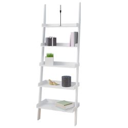 Leiterregal Treppenregal Weiß 180x64x37cm